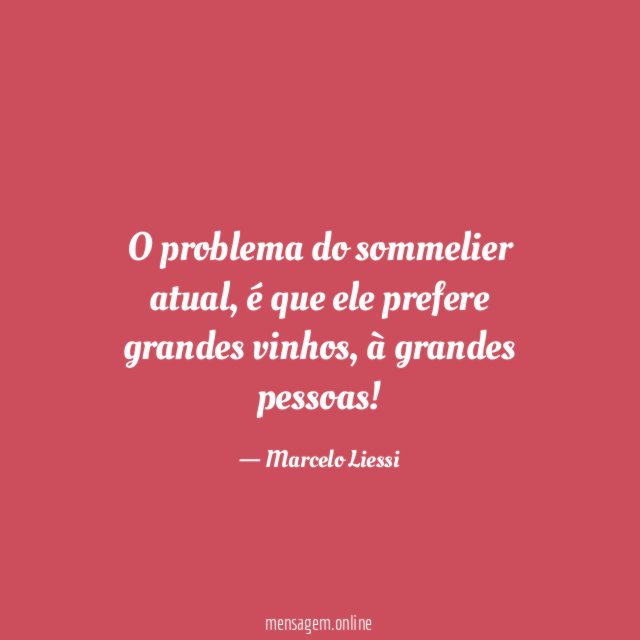 O problema do sommelier atual