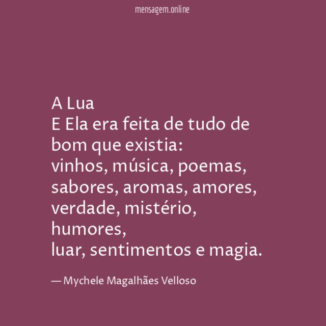 A Lua E Ela era feita de tudo de bom que existia