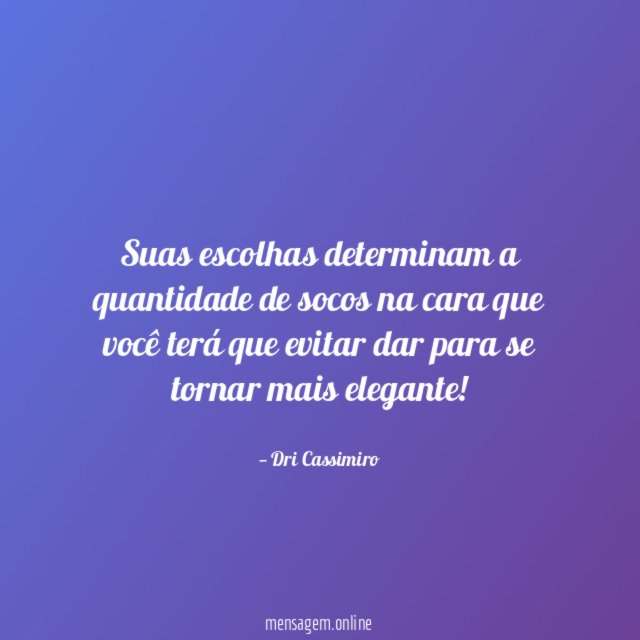 Suas escolhas determinam a quantidade de socos na