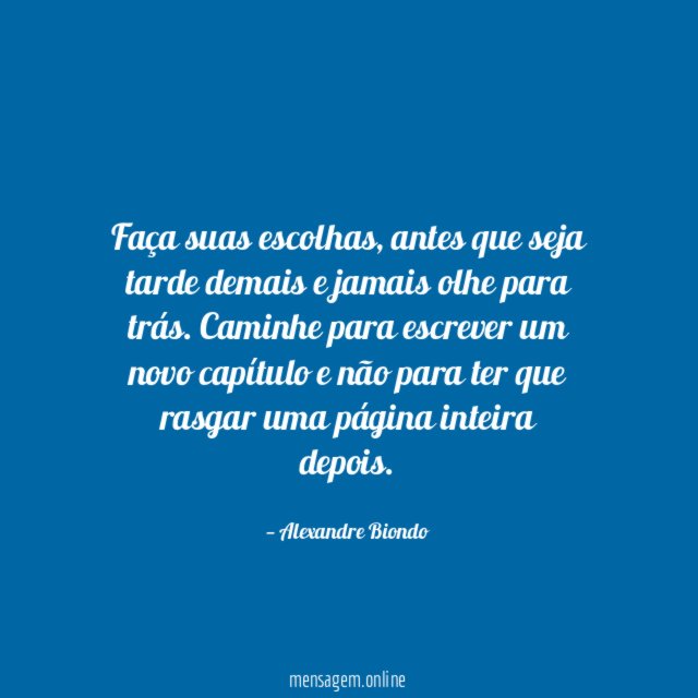 Faça suas escolhas
