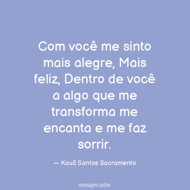 Com você me sinto mais alegre