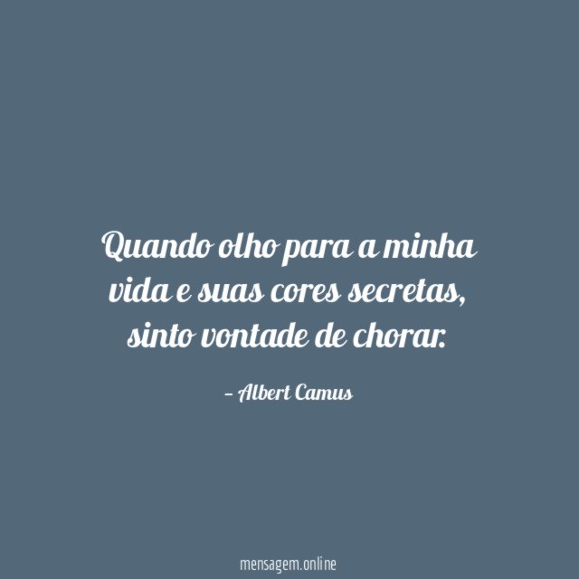 Quando olho para a minha vida e suas cores secretas
