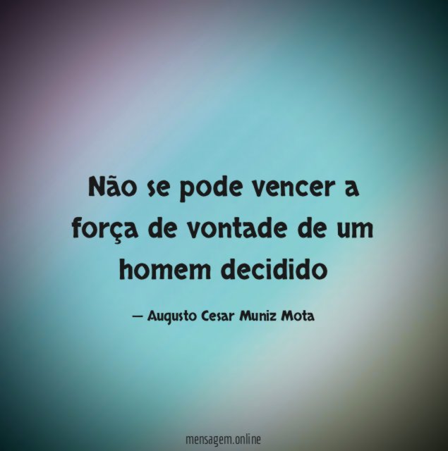 Não se pode vencer a força de vontade