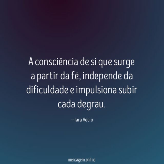 A consciência de si que surge a partir da fé