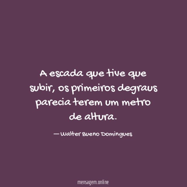 A escada que tive que subir