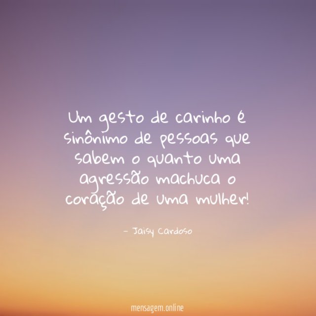 Um gesto de carinho é sinônimo de pessoas