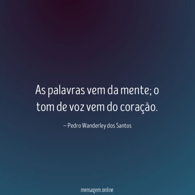 As palavras vem da mente