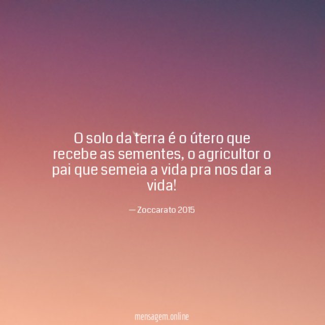 O solo da terra é o útero que recebe as sementes