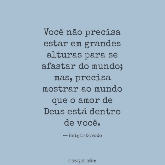 Você não precisa estar em grandes alturas para