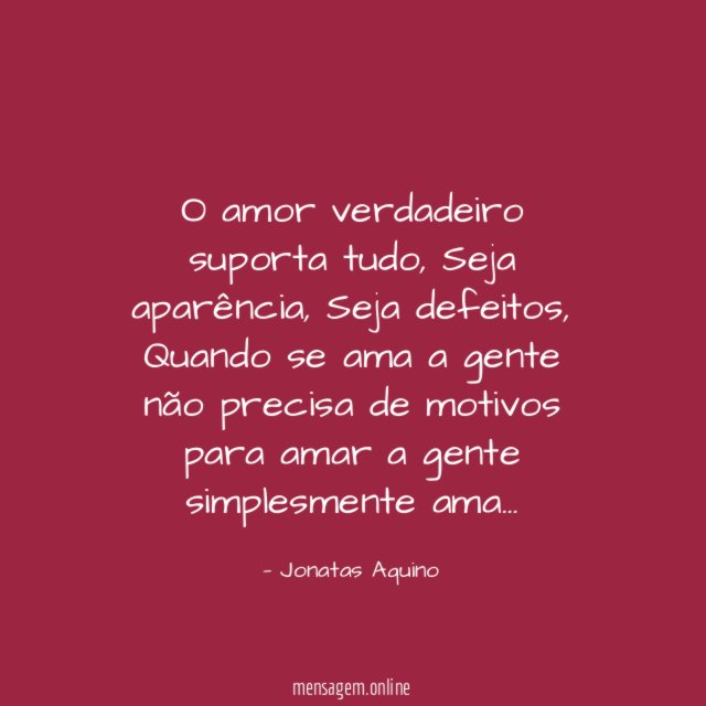 O amor verdadeiro suporta tudo