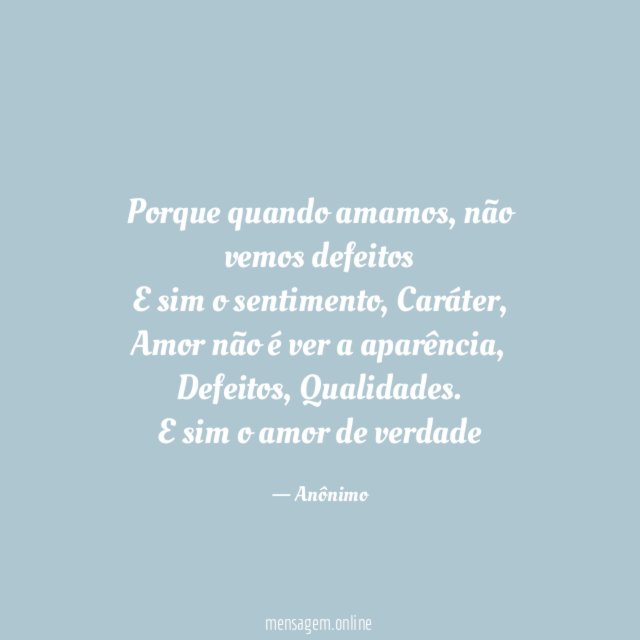 Porque quando amamos