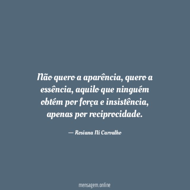 Não quero a aparência