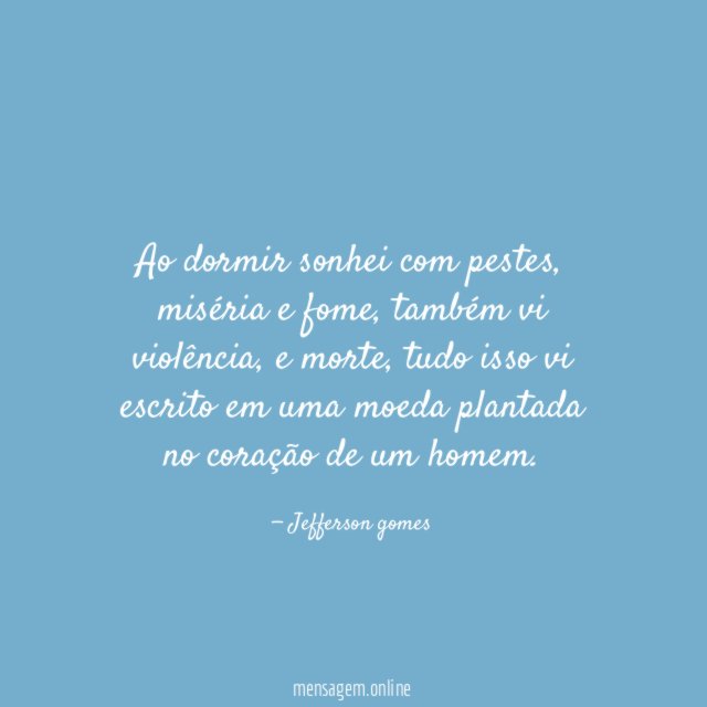 Ao dormir sonhei com pestes