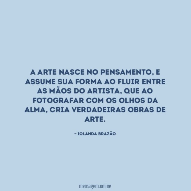 A ARTE nasce no pensamento