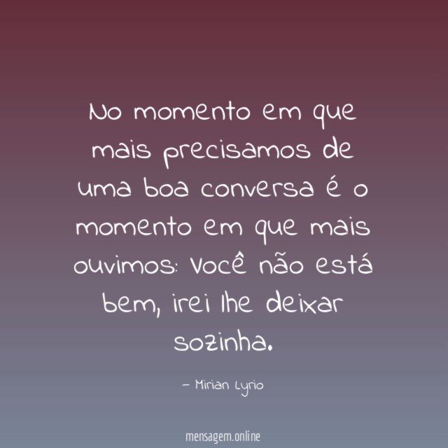 No momento em que mais precisamos de uma