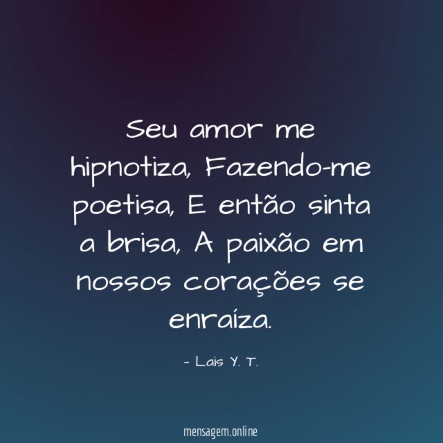 Seu amor me hipnotiza