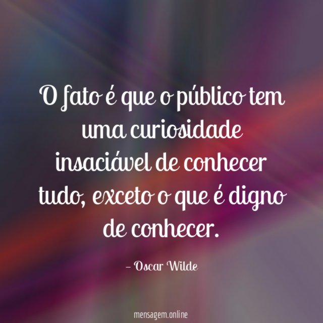 O fato é que o público tem uma