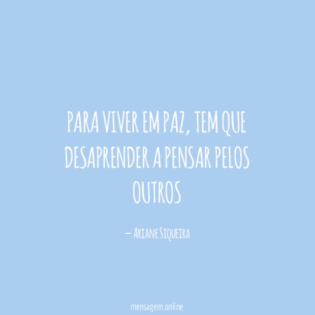 Para viver em paz