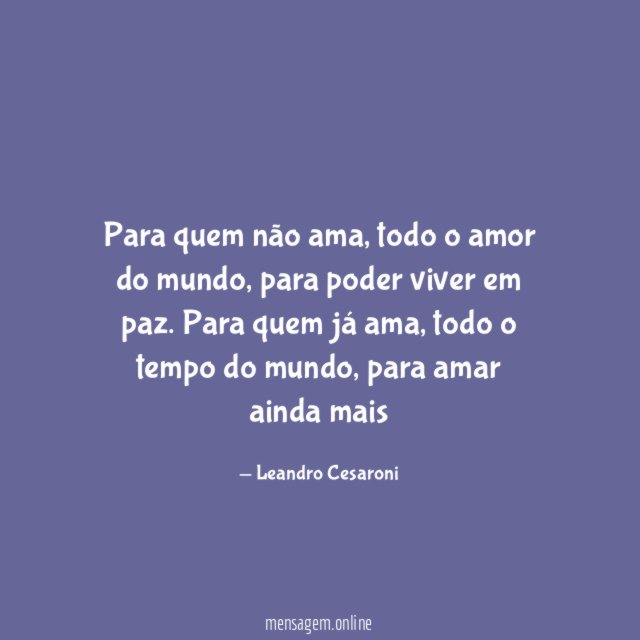 Para quem não ama