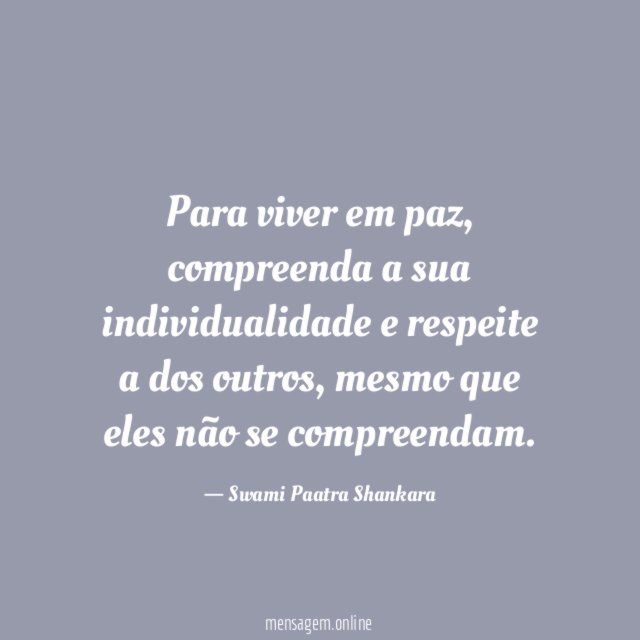 Para viver em paz