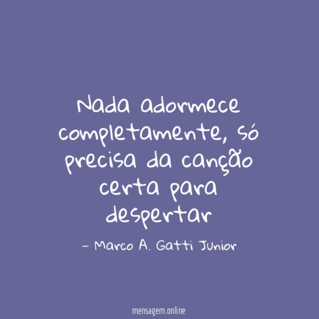 Nada adormece completamente