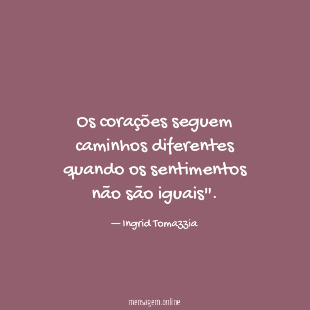 Os corações seguem caminhos diferentes quando os sentimentos