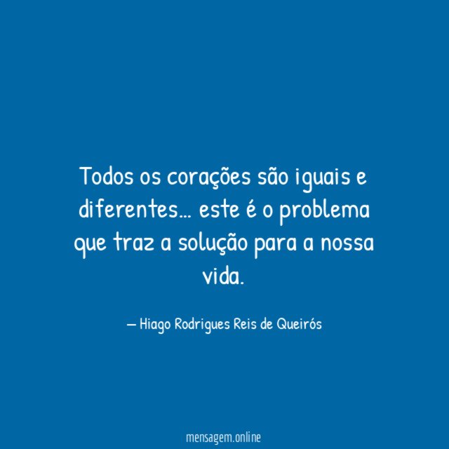 Todos os corações são iguais e diferentes