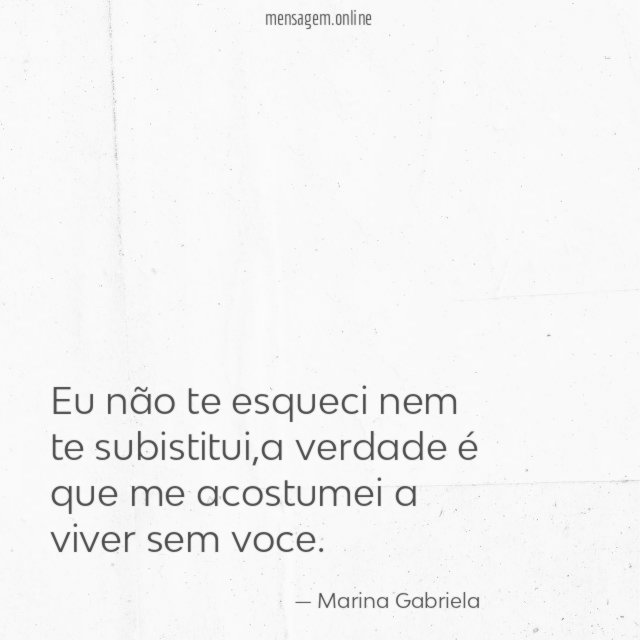 Eu não te esqueci nem te subistitui