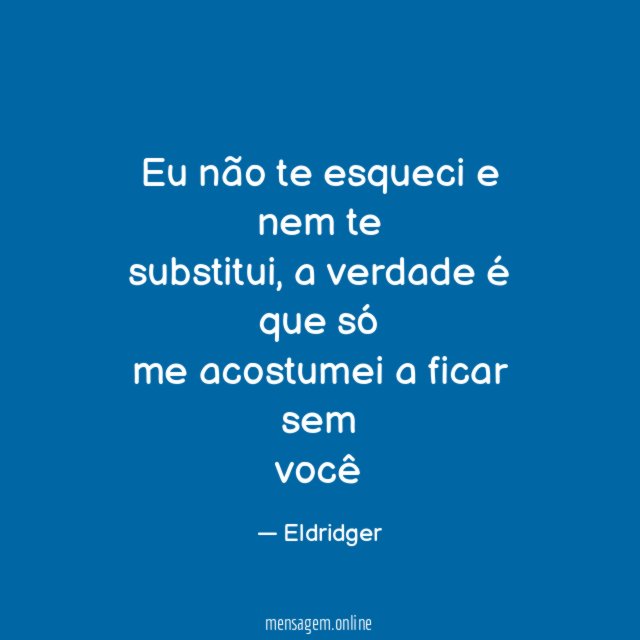 Eu não te esqueci e nem te substitui