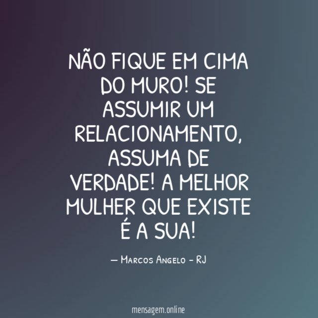 Não fique em cima do muro