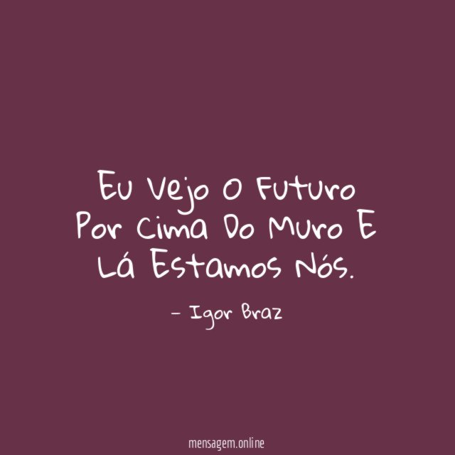 Eu Vejo O Futuro Por Cima Do Muro