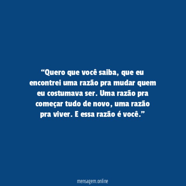 Quero que você saiba