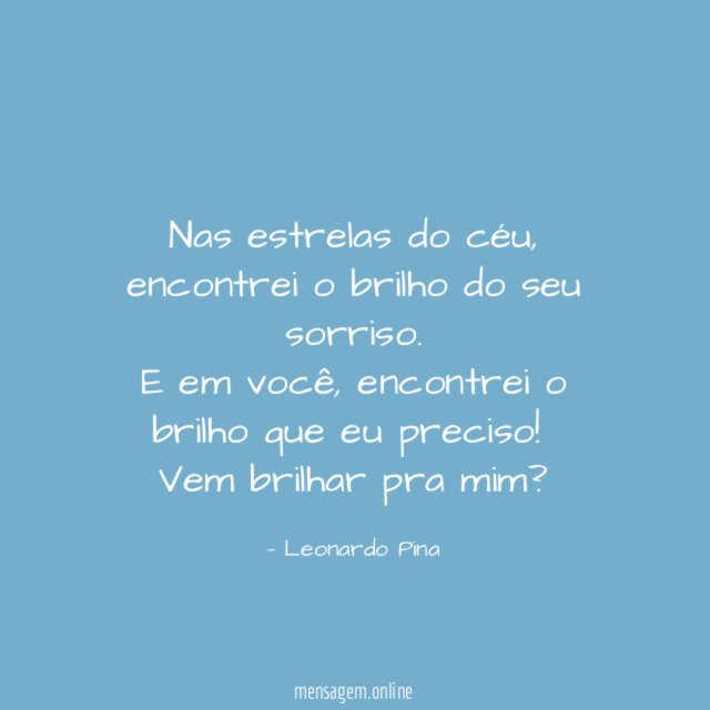 Nas estrelas do céu