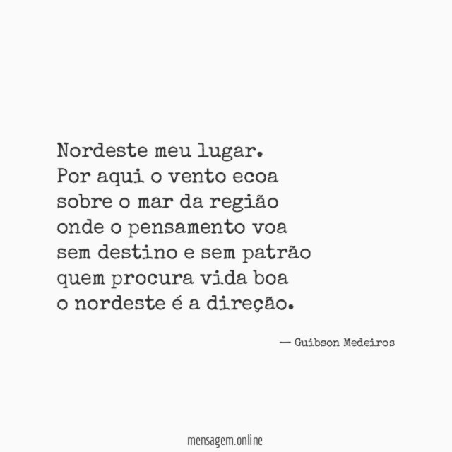 Nordeste meu lugar.