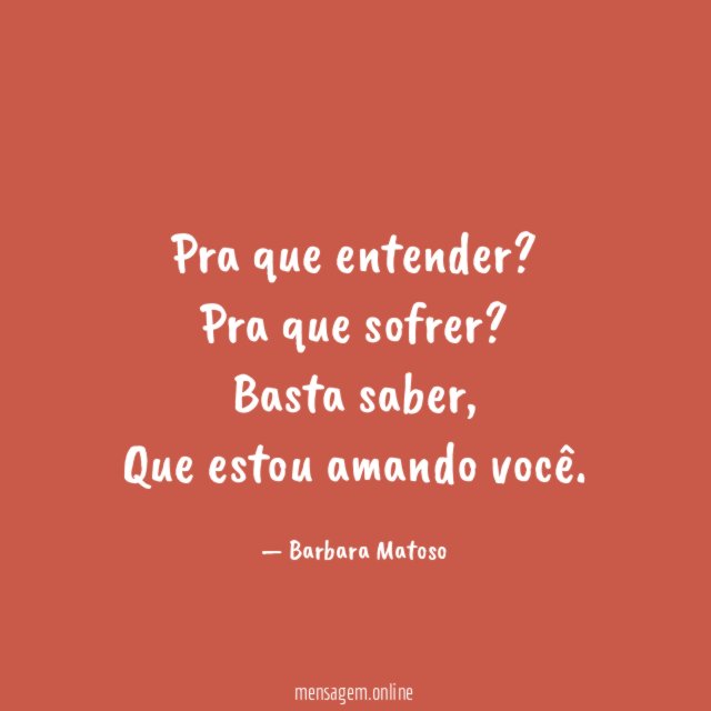 Pra que entender