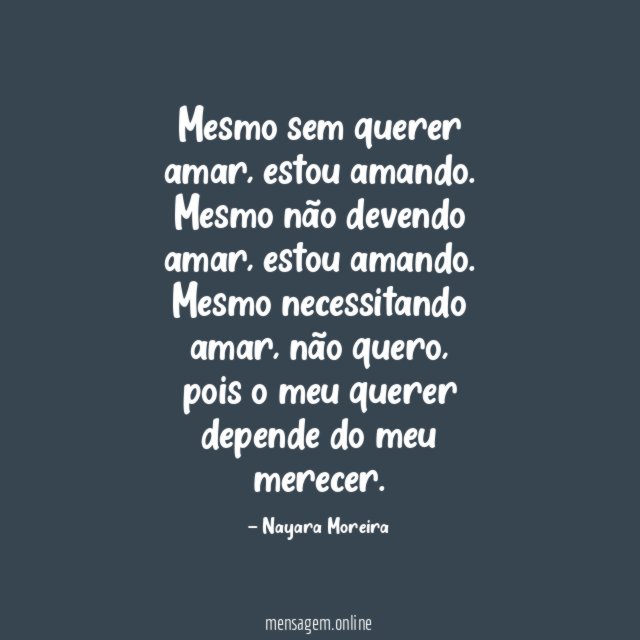 Mesmo sem querer amar