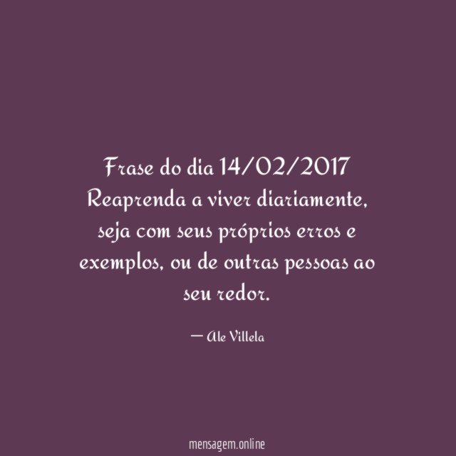 Frase do dia 14/02/2017