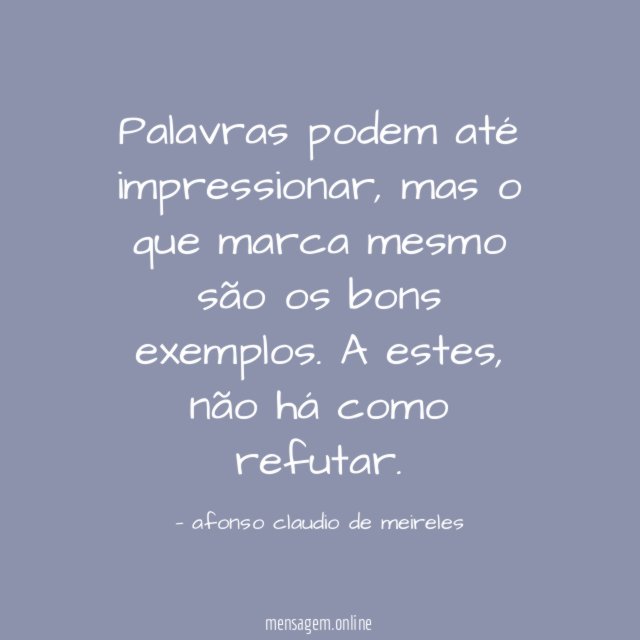 Palavras podem até impressionar