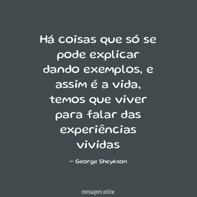Há coisas que só se pode explicar dando exemplos