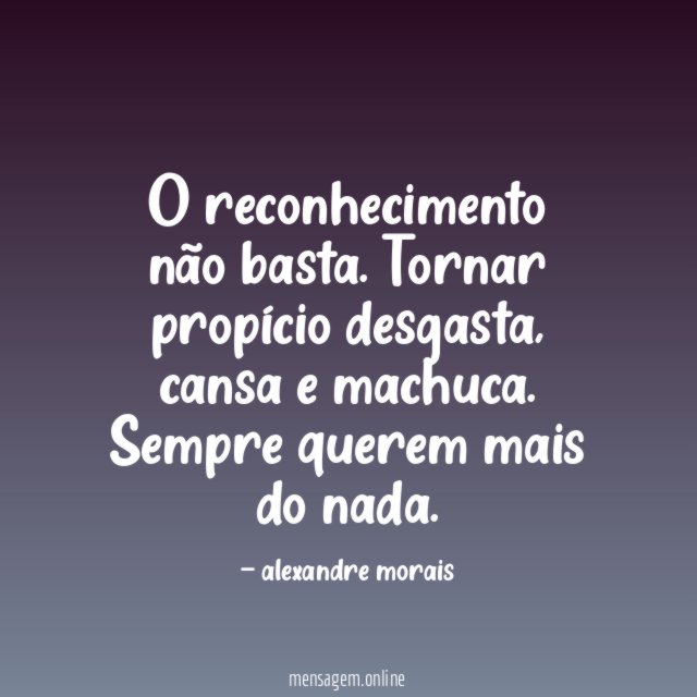 O reconhecimento não basta
