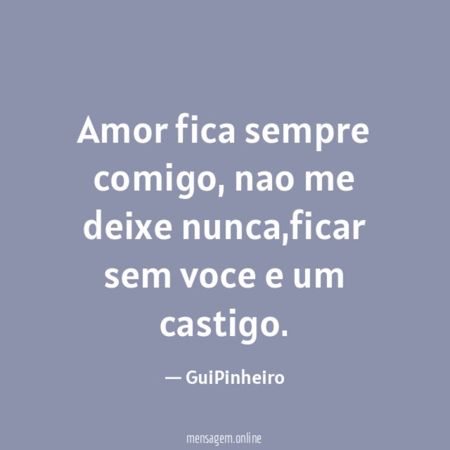 Amor fica sempre comigo
