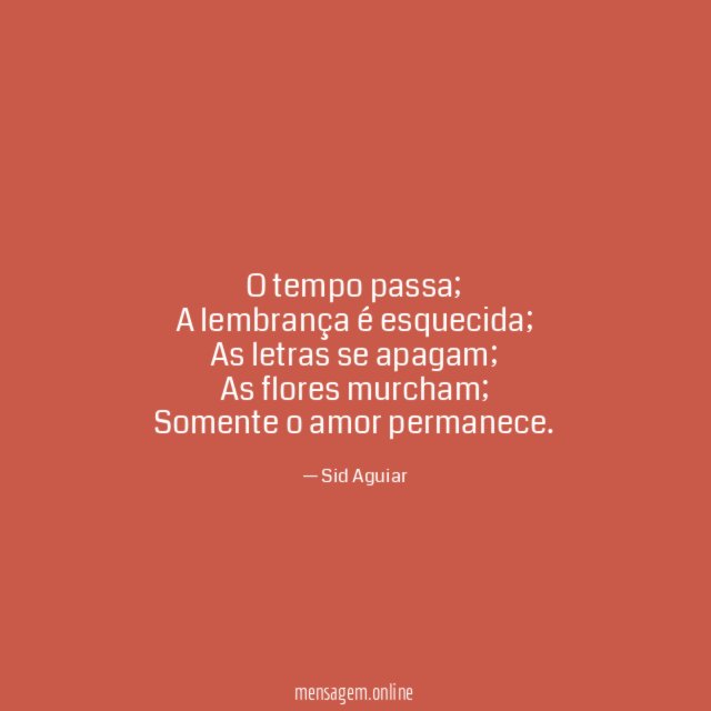 O tempo passa
