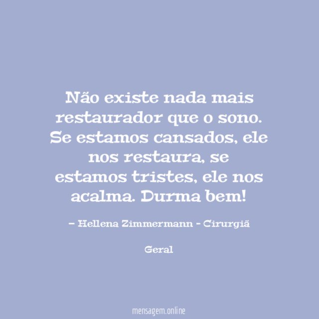 Não existe nada mais restaurador que o sono