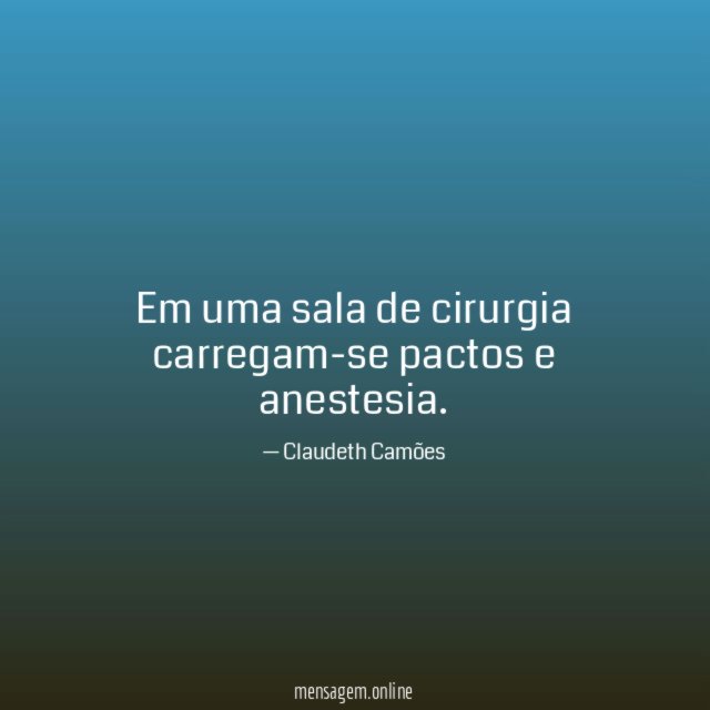Em uma sala de cirurgia carregam-se pactos e anestesia