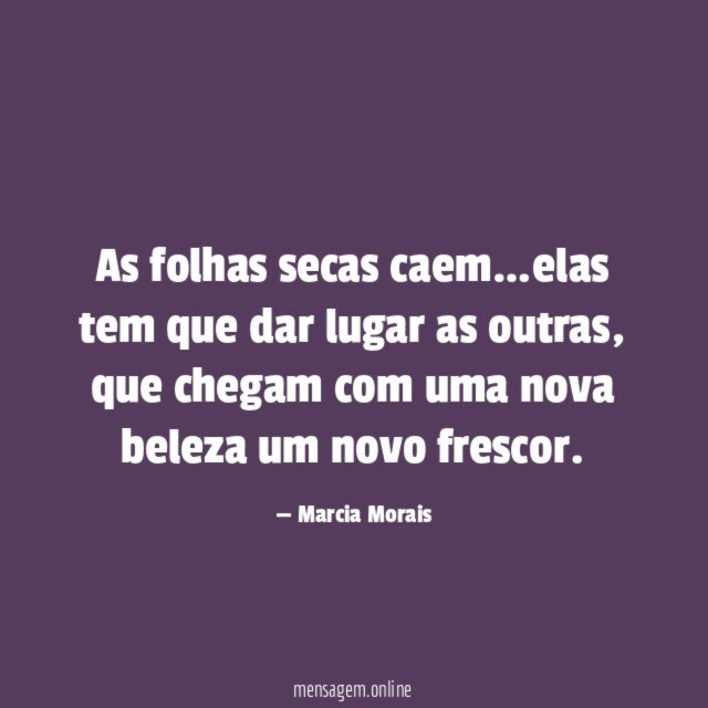 As folhas secas caem