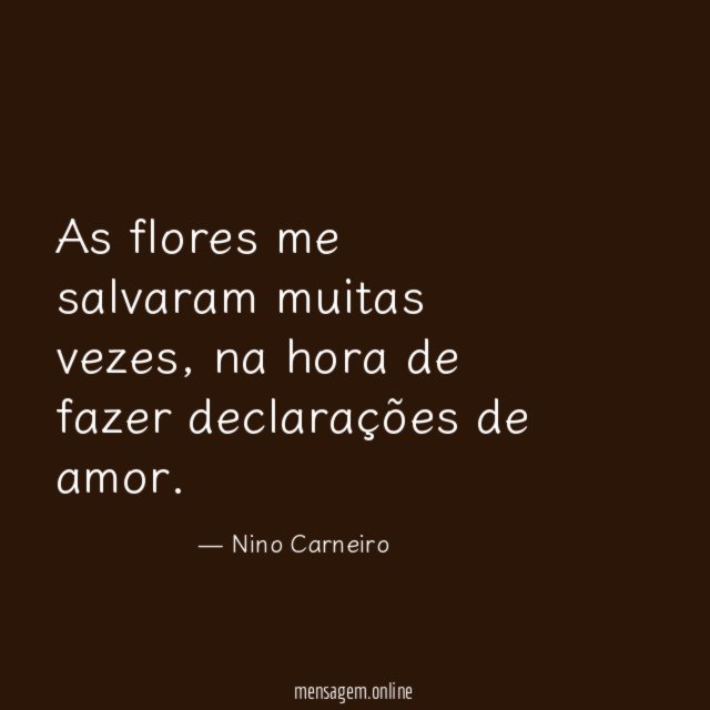 As flores me salvaram muitas vezes