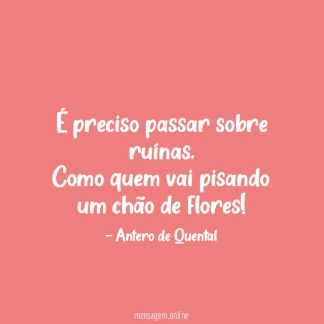 É preciso passar sobre ruínas