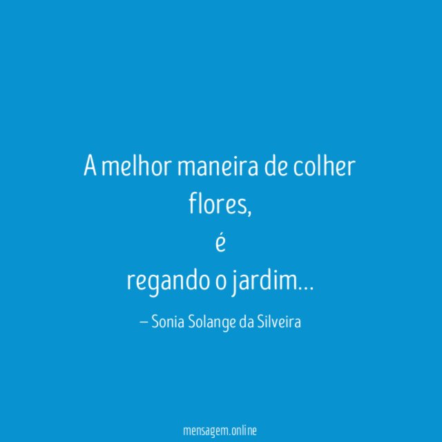 A melhor maneira de colher flores