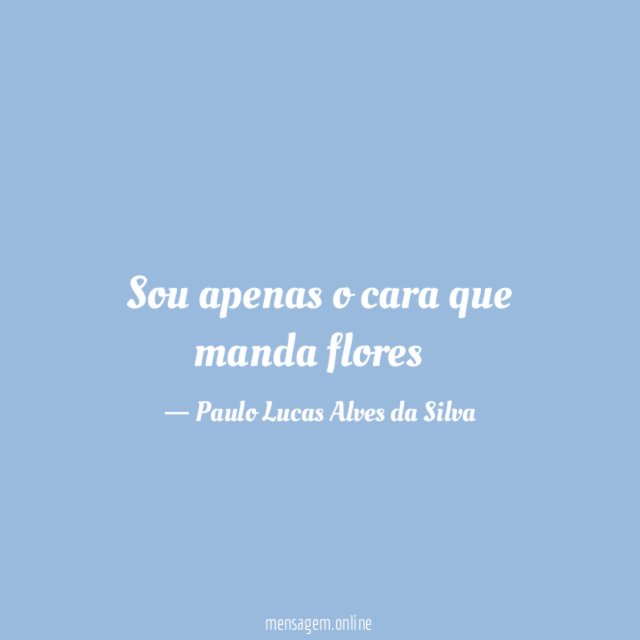 Sou apenas o cara que manda flores