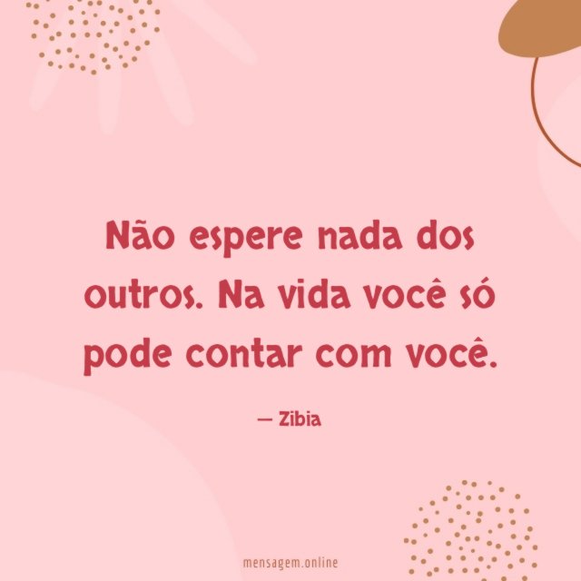 Não espere nada dos outros